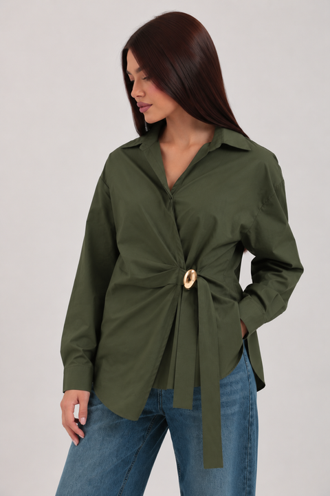 Asymmetric Buckle Shirt