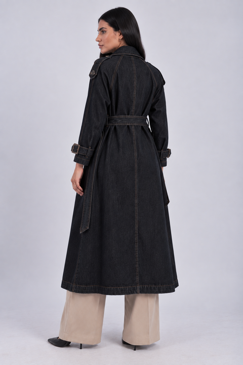 DENIM TRENCH COAT