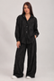 Distressed Shirt & Wide-Leg Pants Set