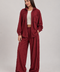 Distressed Shirt & Wide-Leg Pants Set