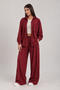 Distressed Shirt & Wide-Leg Pants Set