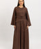 TEXTURED LACE-UP MAXI DRESS