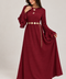 FLARED SLEEVE TEXTURED MAXI DRESS